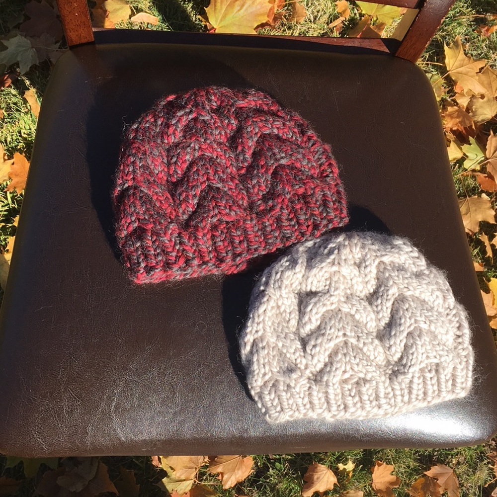 Hand Knit Cable Beanies